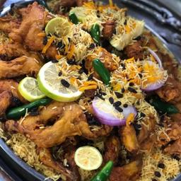 دجاج مقلي مع الرز -  نص مقلي مع الرز