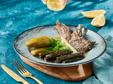 Stuffed Vine Leaves With Lamp Cutlets