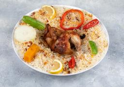 دجاج شواية - نصف دجاجة مع رز بشاور