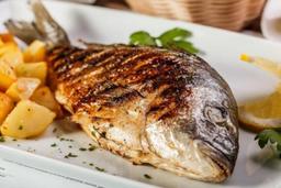 سمك دنيس - مقلي مع بطاطس مقليه